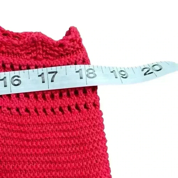 Free Assembly Women's Red Sweater Tank Top Size Large Crochet - Picture 3 of 4